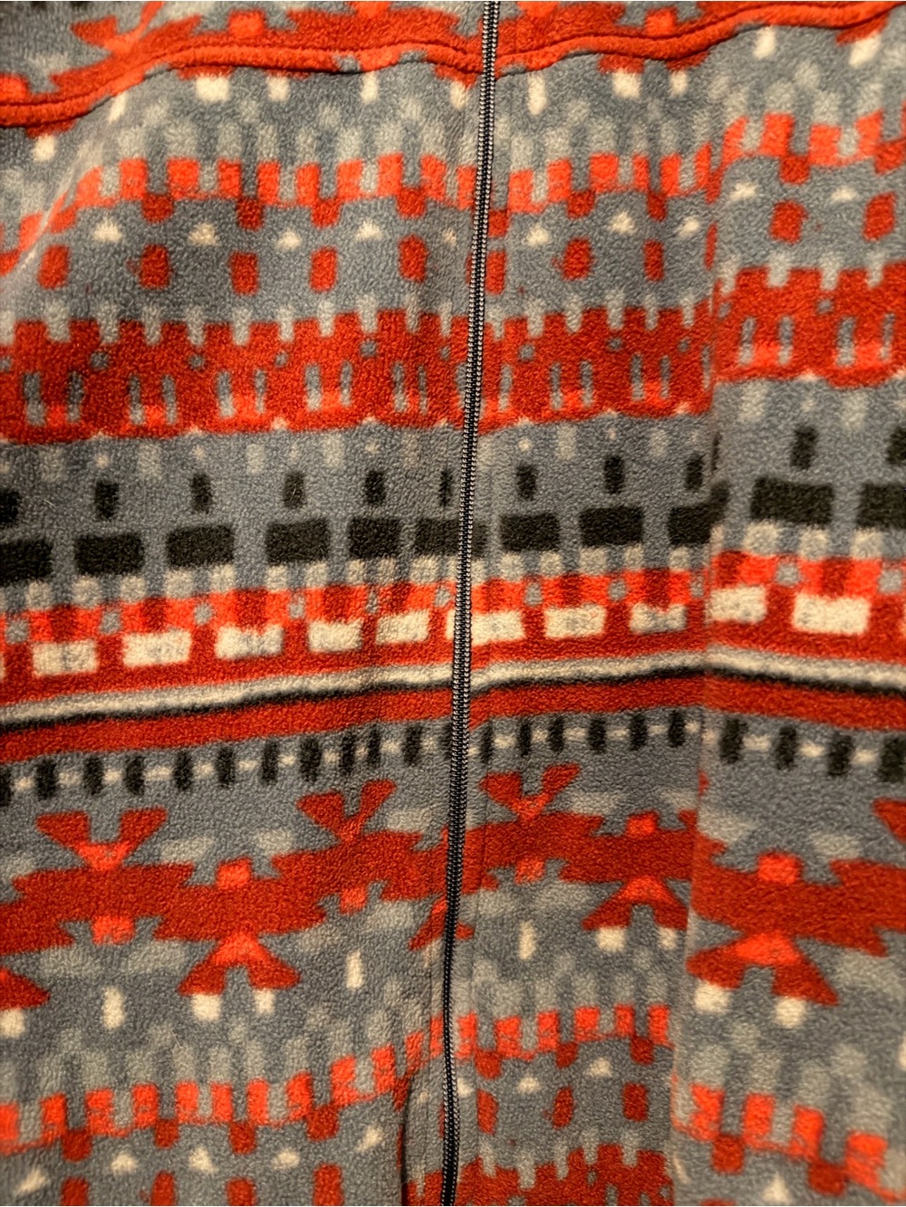 Columbia Blue and Red Geometric Fleece Jacket - Picture 3 of 5